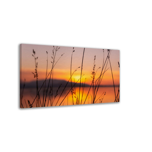 Sonnenuntergang am See - Kunstvoller Leinwanddruck