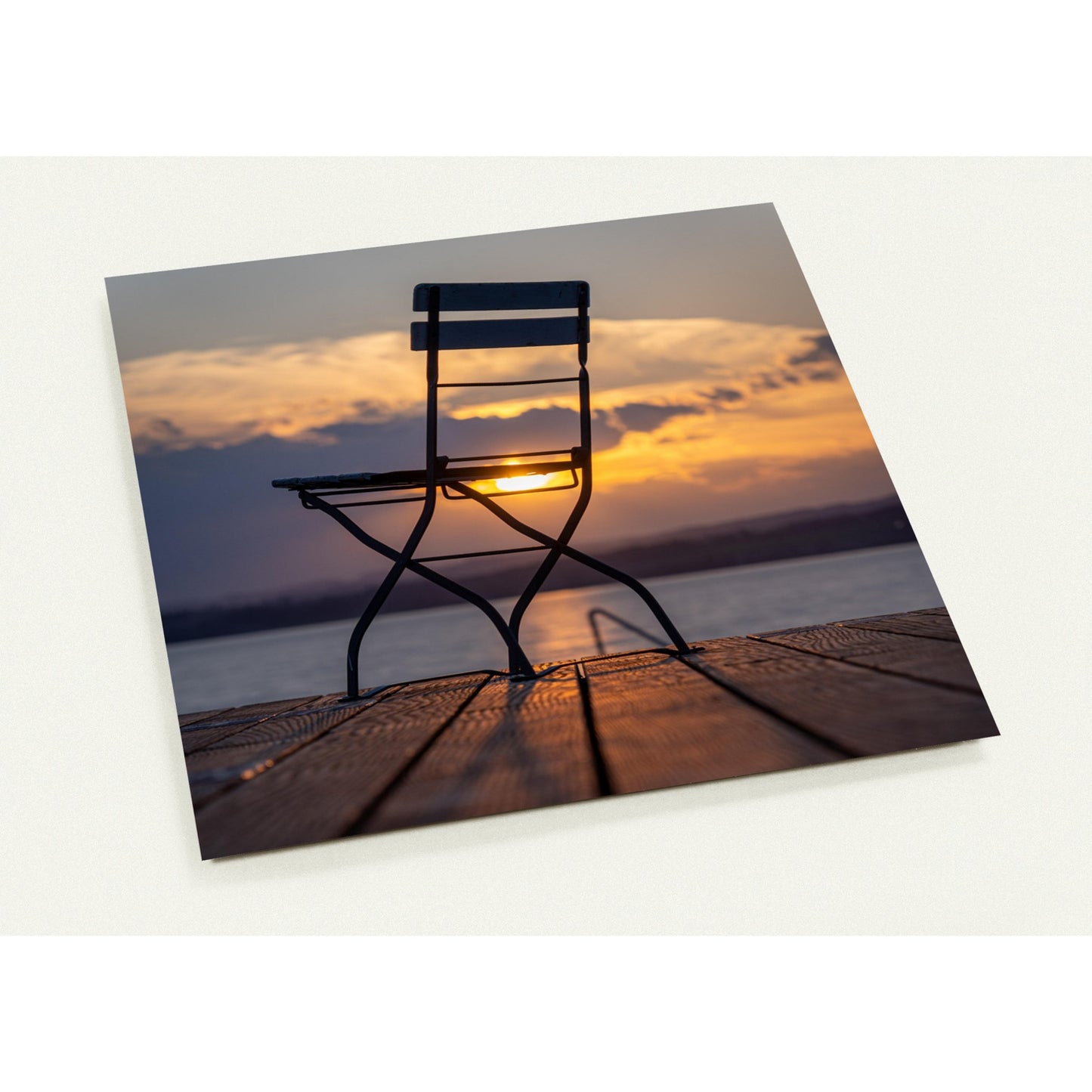 Rustikaler Charme: Sonnenuntergang am Holzsteg - 10er Set Ansichtskarten mit Umschlägen