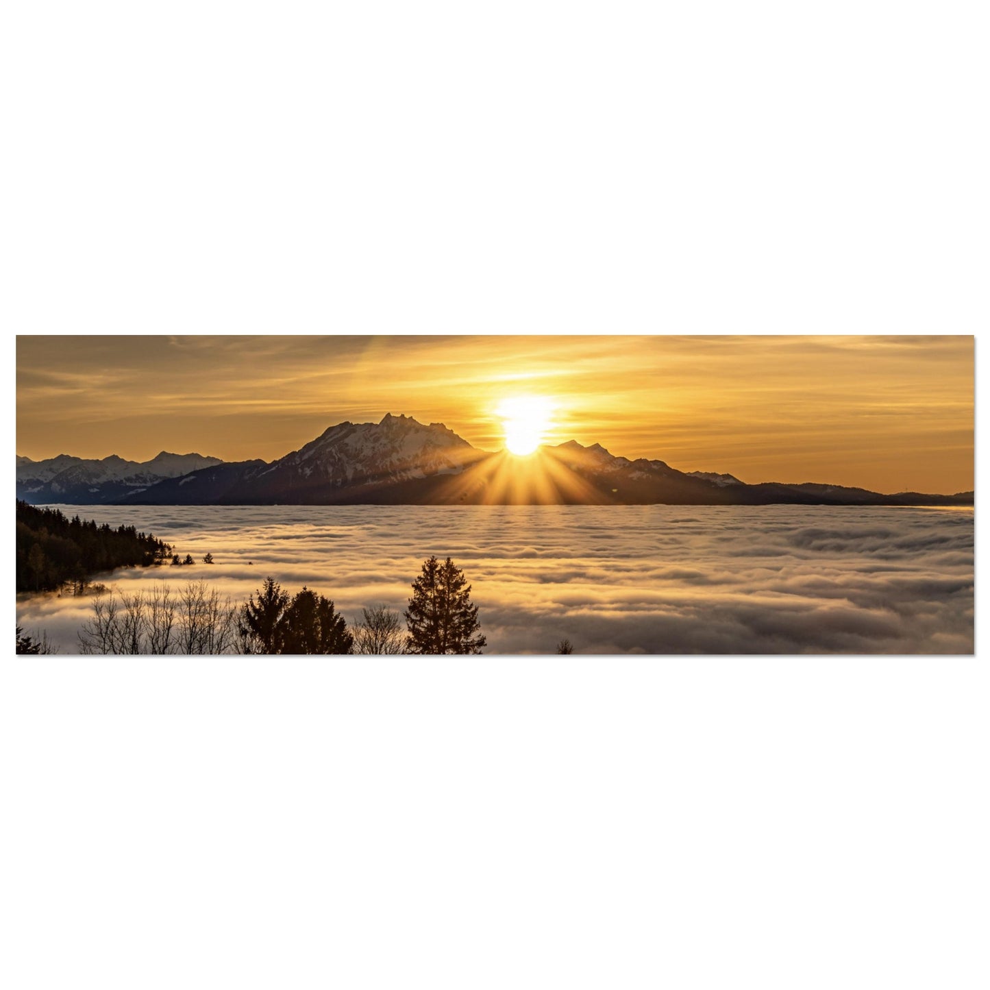 Nebelmeer Sonnenuntergang als Forex-Druck