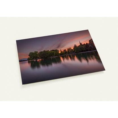 Zugersee Sonnenuntergang Set mit 10 Karten (2-seitig, mit Umschläge)