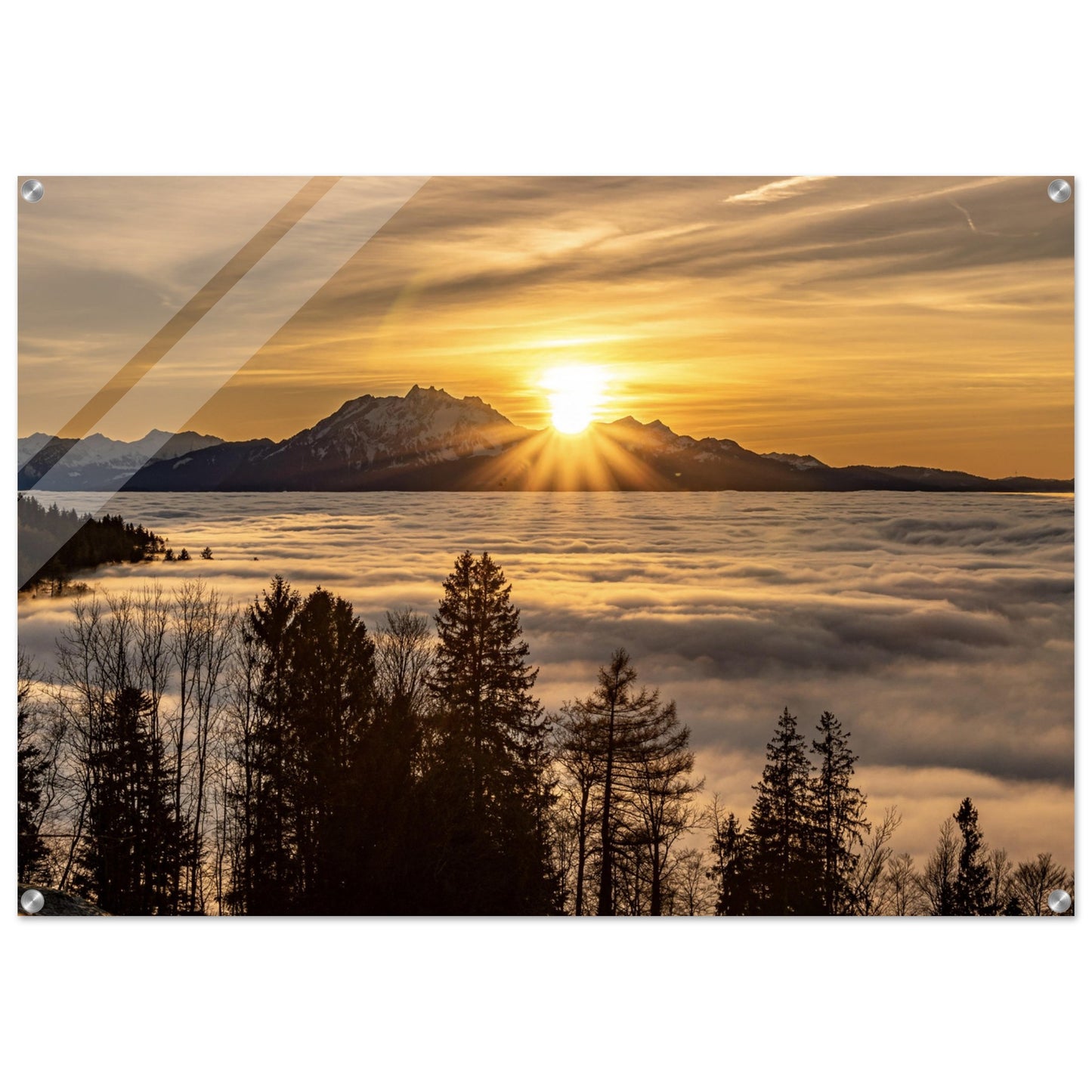 Nebelmeer Sonnenuntergang - Acrylglasdruck