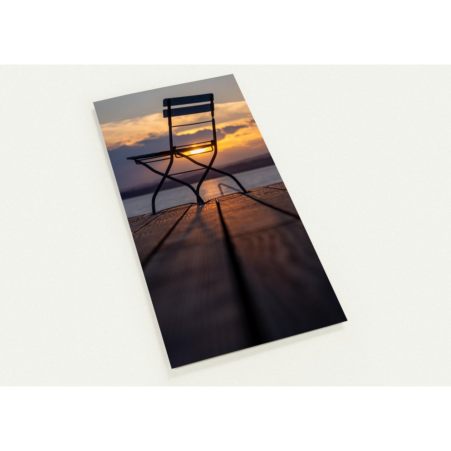 Rustikaler Charme: Sonnenuntergang am Holzsteg - 10er Set Ansichtskarten mit Umschlägen