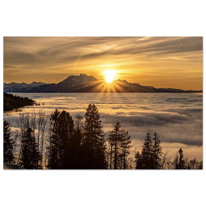 Nebelmeer Sonnenuntergang als Forex-Druck
