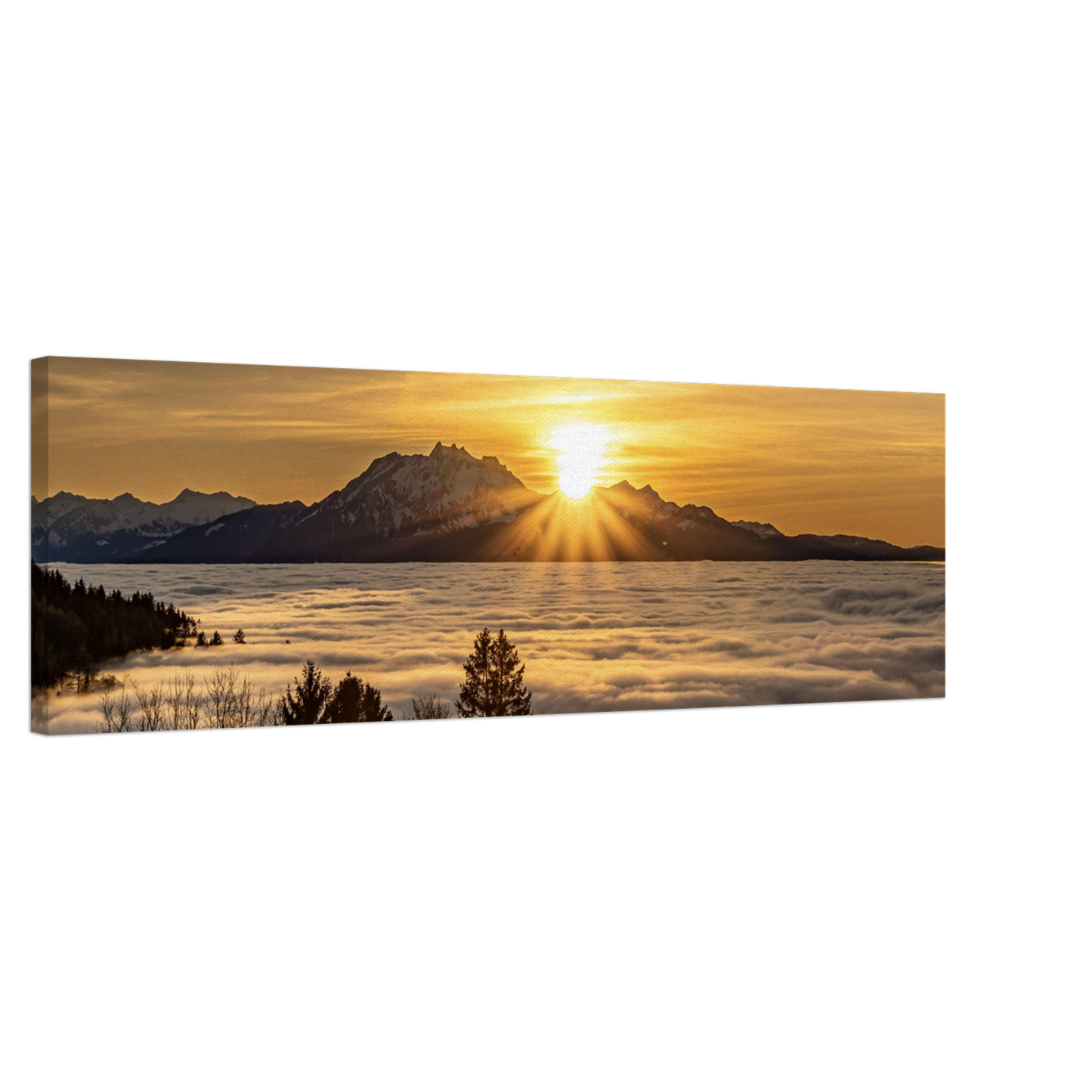Nebelmeer Sonnenuntergang auf Leinwand