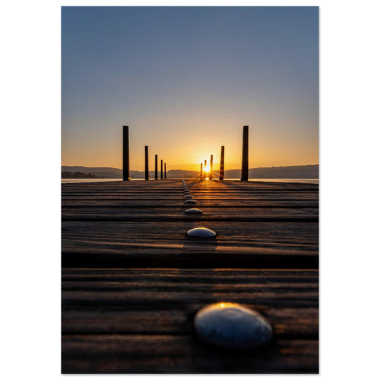 On the jetty towards the sun - Premium Poster
