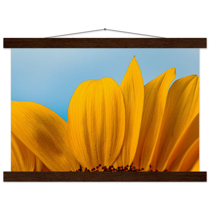 Sonnenblume Nahaufnahme Premium Poster mit Holzeisten