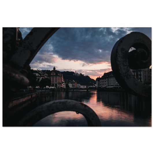Sonnenuntergang über Luzern - Premium Poster