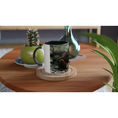 Eichhörnchen Keramiktasse - Farbiger Rand & Griff
