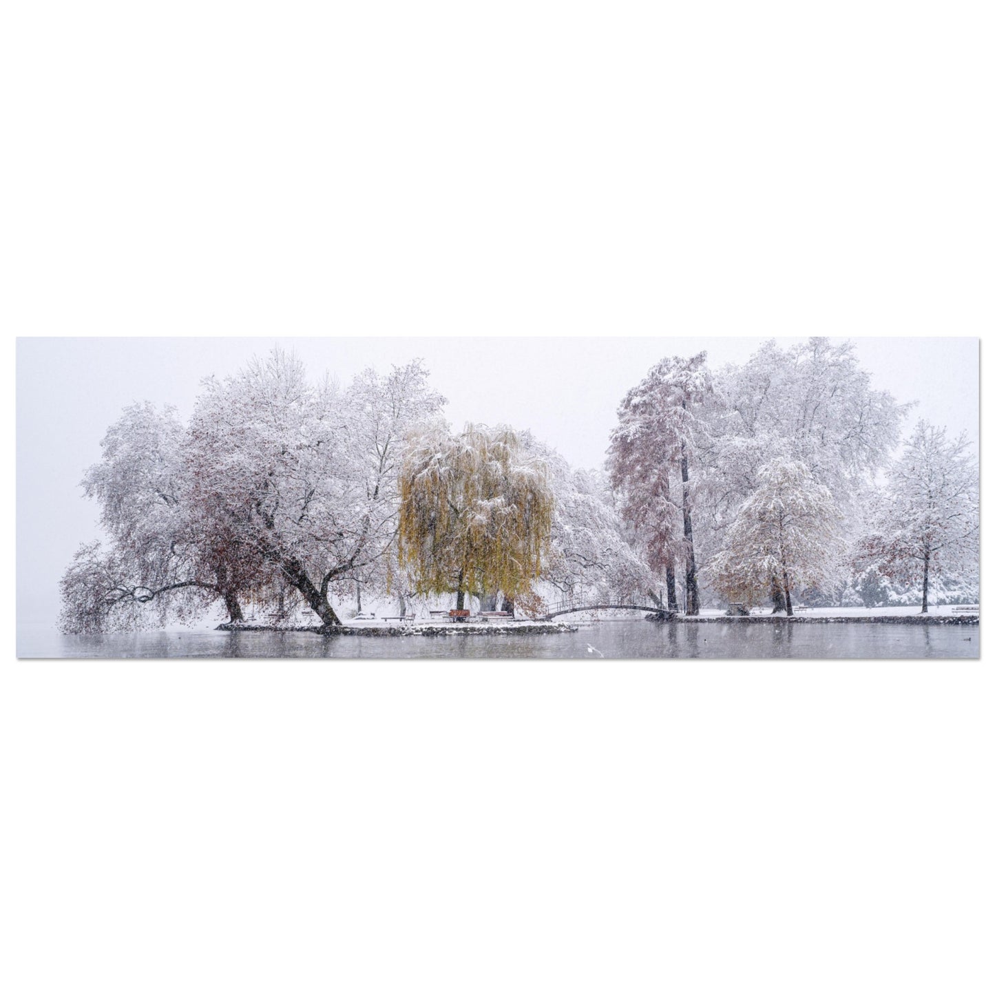 Schneefall im Villettepark als Forex-Druck