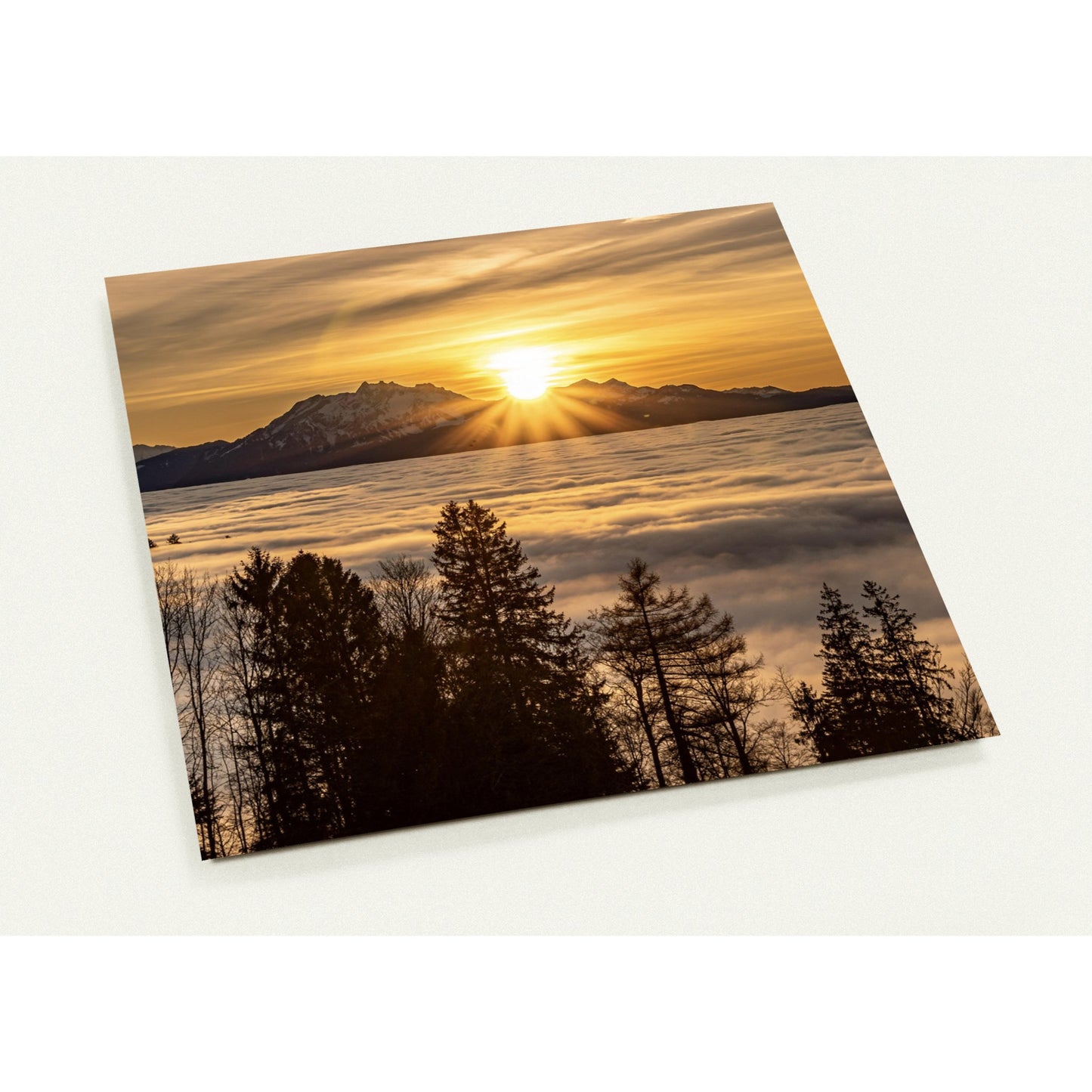 Nebelmeer Sonnenuntergang Set mit 10 Karten (2-seitig, mit Umschläge)