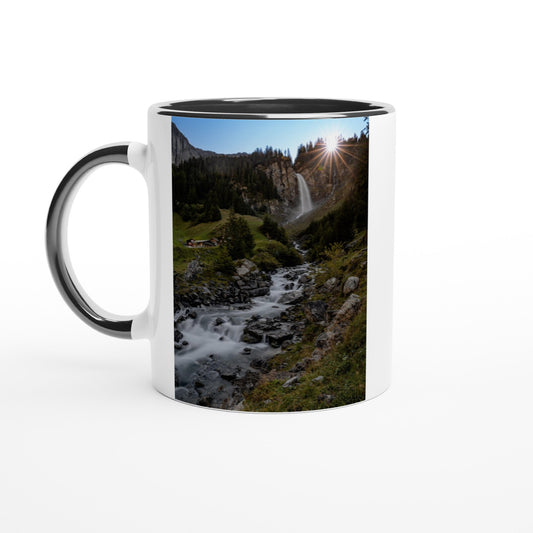 Stäubifall Waterfall Ceramic Mug - Colored Rim &amp; Handle 