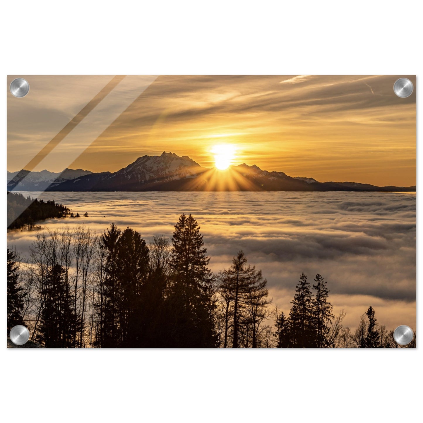 Nebelmeer Sonnenuntergang - Acrylglasdruck