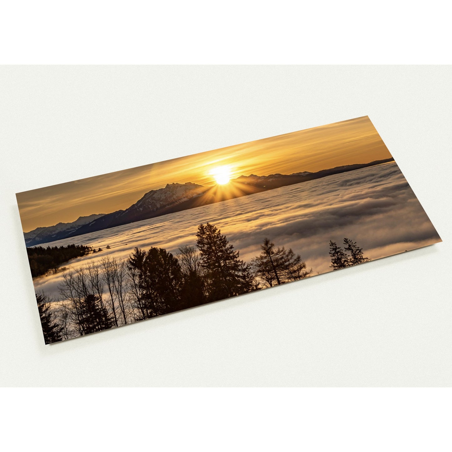 Nebelmeer Sonnenuntergang Set mit 10 Karten (2-seitig, mit Umschläge)