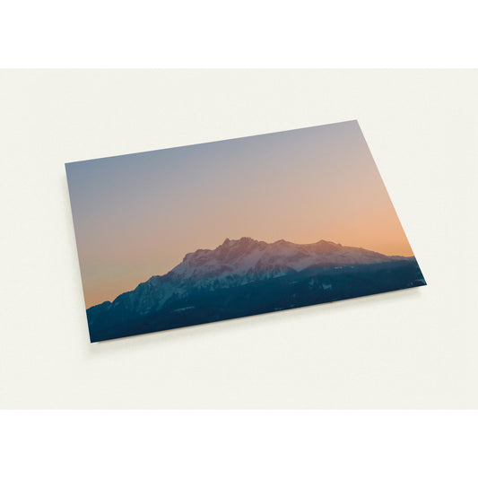 Schweizer Alpenzauber: Pilatus bei Sonnenuntergang Grusskarten-Set mit 10 Karten (2-seitig, mit Umschläge)